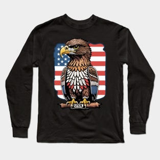 Eagle American Flag shield USA Long Sleeve T-Shirt